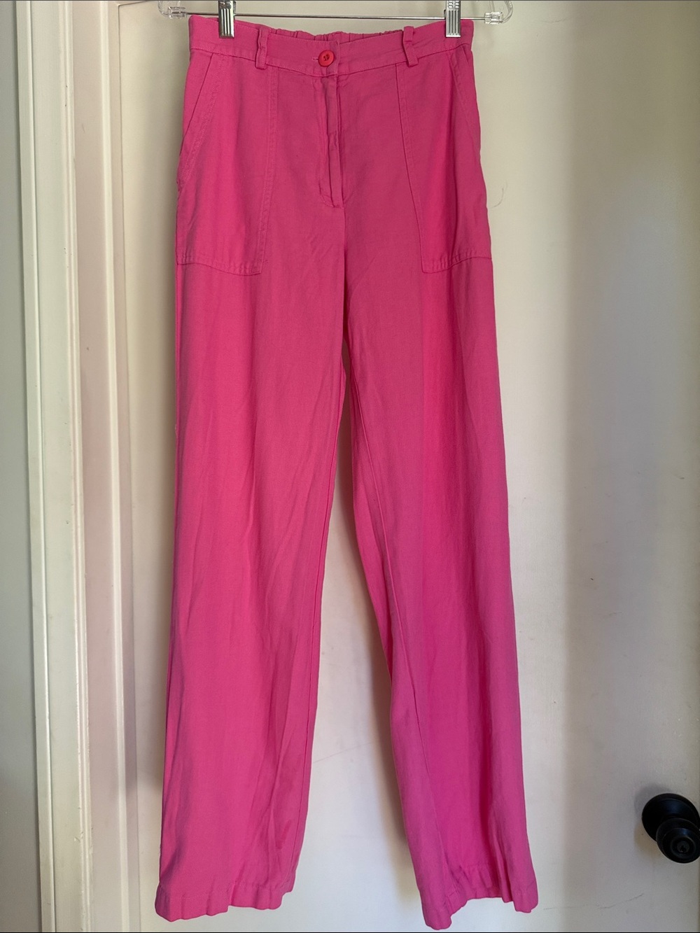 Monrow Bright Pink Straight Leg Pants